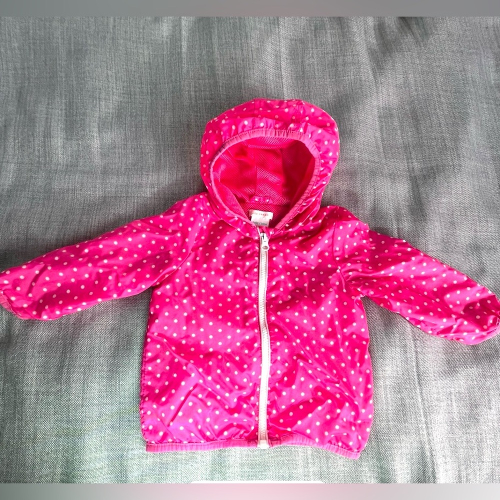 Joe Fresh Jacket Girls 12-18 Months Pink Polkadot Windbreaker Polka Dot